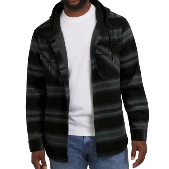 2 Quiksilver Men's Hooded Shirt Jacket - Picture 8 of 14